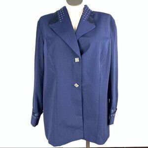 Giorgio fiorlini plus collection Womens blazer size 22W navy blue sequins formal